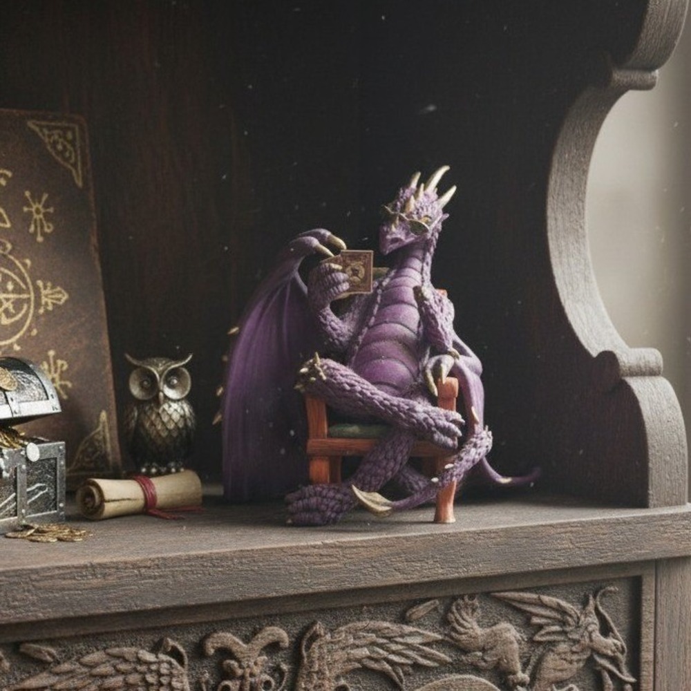 Hamilton Collection Poker Face Ace Dragon Figurine, Hold 'Em Or Fold 'Em Statue